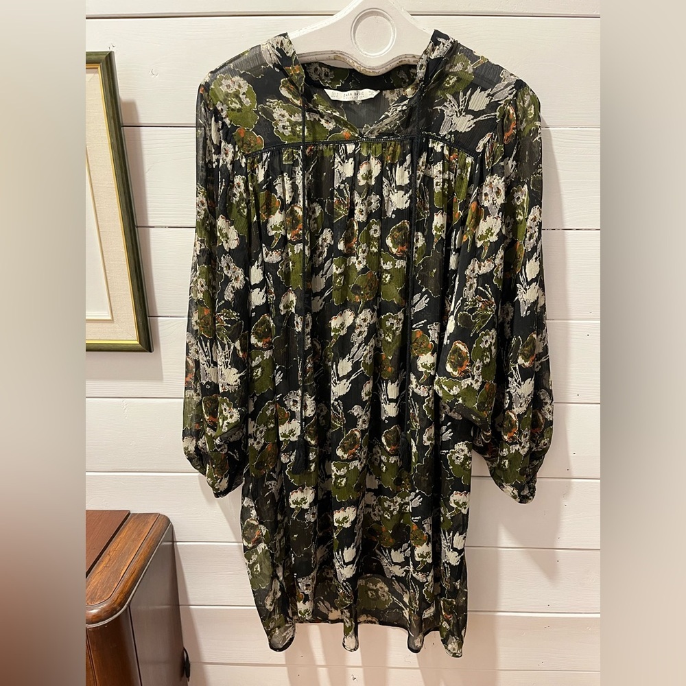 Zara Floral Tunic - Black and Green